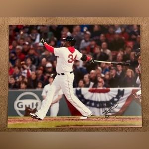 David Ortiz Autographed Photo Boston Red Sox 8.5x11
